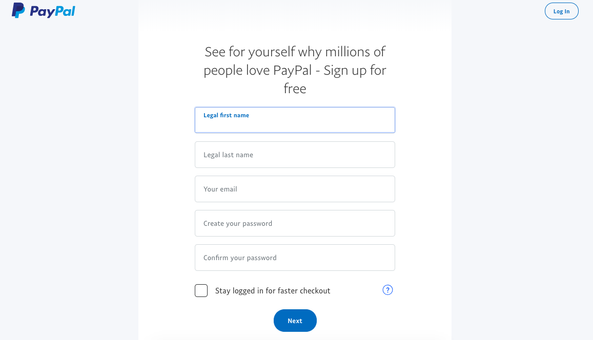 Paypal account to use for free trials